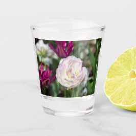 晴れた日の明るいピンクのチューリップ ショットグラス