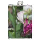 晴れた日の明るいピンクのチューリップ フラスク (裏面)