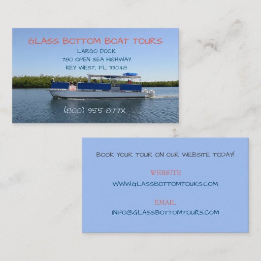 晴れた日の海海ボートツアー 名刺 (正面/裏面)
