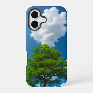 晴れた日差しの中で綿菓子の雲 iPhone 16ケース