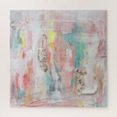 晴れた日-混合メディアの抽象的な絵画 ジグソーパズル (縦)