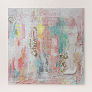 晴れた日-混合メディアの抽象的な絵画 ジグソーパズル