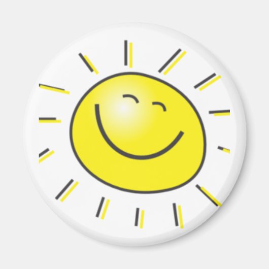 晴れた日、笑顔の太陽、日からスマイル! マグネット (正面)