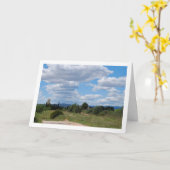 晴れた日、農村の風景 カード (黄色い花)