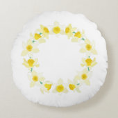 晴れた水仙。 ラウンドクッション (正面)