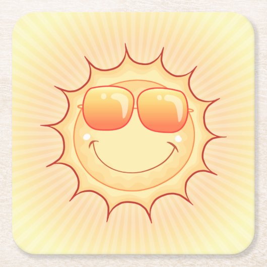 晴れた漫画 スクエアペーパーコースター (正面)