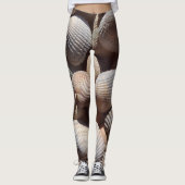 晴れた熱帯のエキゾチックな貝殻の写真の夏 レギンス (正面)