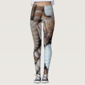 晴れた熱帯のエキゾチックな貝殻の写真の夏 レギンス (正面)