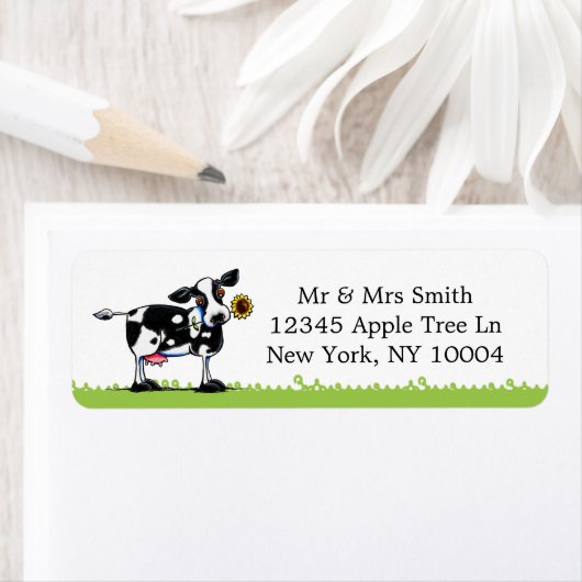 晴れた牛 ラベル (インサイチュ)