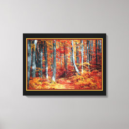 晴れた秋の森 キャンバスプリント