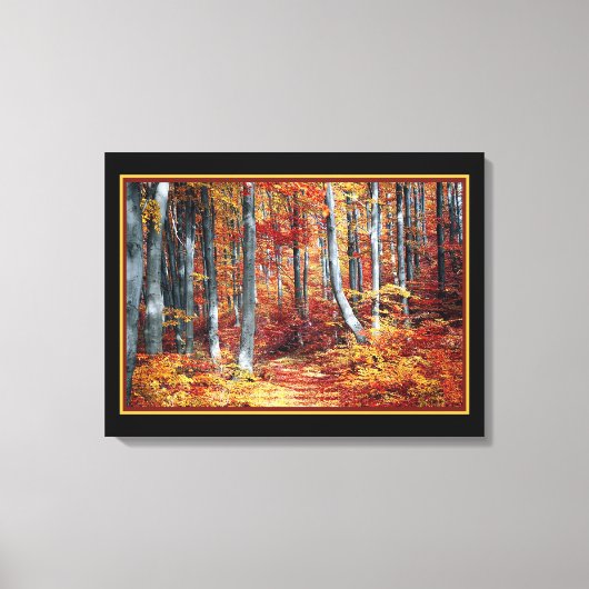 晴れた秋の森 キャンバスプリント (正面)