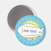 晴れた空に白い吹雪バルーンインカスタム マグネット (正面/裏面)