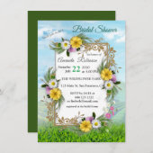 晴れた空の下のワイルドフラワーガーデン 招待状 (正面/裏面)