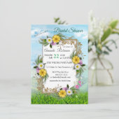 晴れた空の下のワイルドフラワーガーデン 招待状 (スタンド正面)