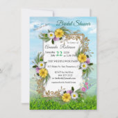 晴れた空の下のワイルドフラワーガーデン 招待状 (正面)