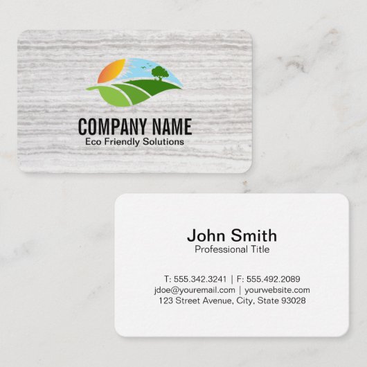 晴れた空 | 緑の風景の葉 名刺 (正面/裏面)