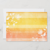 晴れた花の写真 カラフルなストライプ 結婚式後 招待状 (裏面)