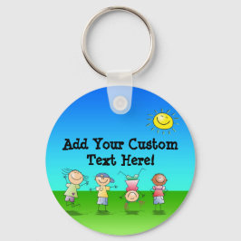 晴れた遊日の子供たちのアウトドア キーホルダー