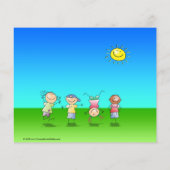 晴れた遊日の子供たちのアウトドア チラシ (裏面)
