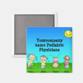 晴れた遊日の子供たちのアウトドア マグネット (正面/裏面)