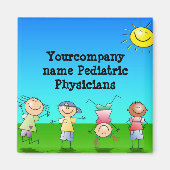 晴れた遊日の子供たちのアウトドア マグネット (正面)