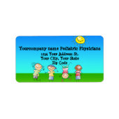 晴れた遊日の子供たちのアウトドア ラベル (正面)