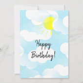 晴れた青い夏の空と雲の誕生日の願い (正面)