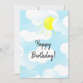 晴れた青い夏の空と雲の誕生日の願い