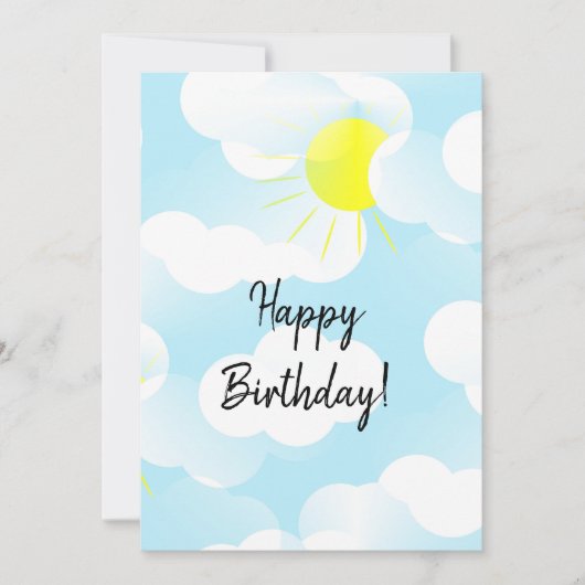 晴れた青い夏の空と雲の誕生日の願い (正面)