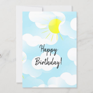 晴れた青い夏の空と雲の誕生日の願い