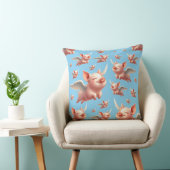 晴れた青い飛んでいる空に浮かぶ可愛い豚 クッション (椅子)