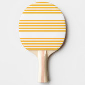 晴れた黄色と白の5つのストライプパターン 卓球ラケット (正面)