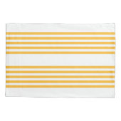 晴れた黄色と白の5つのストライプパターン 枕カバー (裏面)