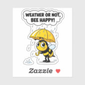"晴れても雨でもハッピーなBee" ステッカー シール (シート)