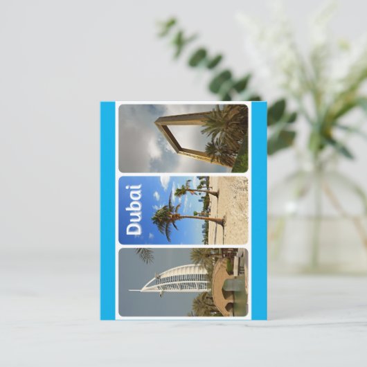 晴れのドバイからの挨拶 ポストカード (スタンド正面)