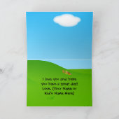 晴れの日のパパの日の写真グリーティングカード カード (内部)