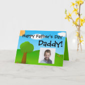 晴れの日のパパの日の写真グリーティングカード カード (黄色い花)