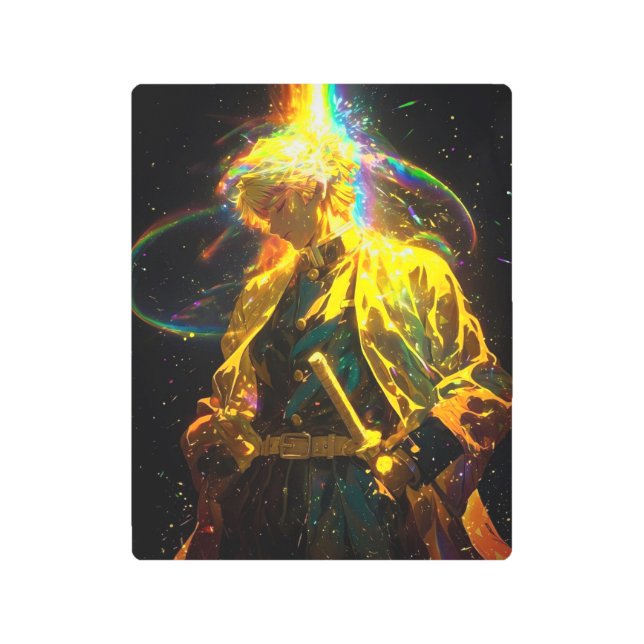 晴れやかな侍 メタルプリント (正面)