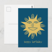 晴れやかな太陽 HAPPY BIRTHDAY オーダーメイド ポストカード (正面/裏面)