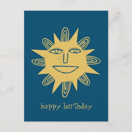晴れやかな太陽 HAPPY BIRTHDAY オーダーメイド ポストカード (正面)