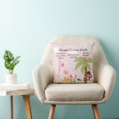 晴れパーソナライズされたたサファリ/少女動物枕 クッション (椅子)