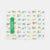 晴れパーソナライズされたの日のセサミストリートパターン フリースブランケット (正面(横))