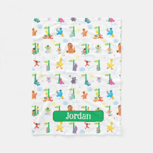 晴れパーソナライズされたの日のセサミストリートパターン フリースブランケット