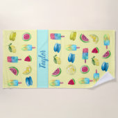 晴れ晴れ:水彩サマービーチタオル ビーチタオル (正面)