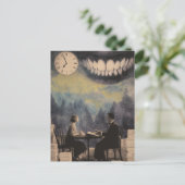 晴れ着いた夫婦がデートの約束をする ポストカード (スタンド正面)