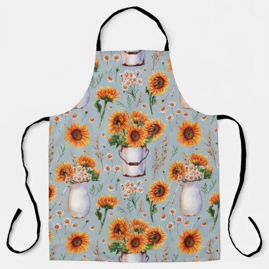 晴れ素朴の水色、シームレスなパターン。 エプロン (正面)