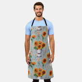 晴れ素朴の水色、シームレスなパターン。 エプロン (着用した状態)