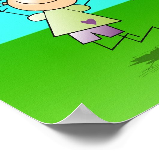 晴れ遊の日のサインの子供たちのアウトドア ポスター (角)