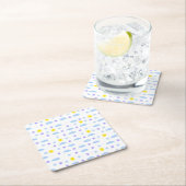 晴れ、曇り、星空の天気パターン スクエアペーパーコースター (インサイチュ)