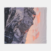 晴天の雪山 フリースブランケット (正面(横))